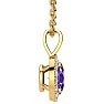 1/2 Carat Oval Shape Amethyst and Halo Diamond Necklace In 14 Karat Yellow Gold With 18 Inch Chain Image-2