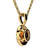 1/2 Carat Oval Shape Citrine and Halo Diamond Necklace In 14 Karat Yellow Gold With 18 Inch Chain Image-3