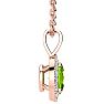 1/2 Carat Oval Shape Peridot and Halo Diamond Necklace In 14 Karat Rose Gold With 18 Inch Chain Image-2