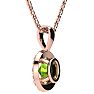 1/2 Carat Oval Shape Peridot and Halo Diamond Necklace In 14 Karat Rose Gold With 18 Inch Chain Image-3