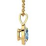 0.62 Carat Oval Shape Blue Topaz and Halo Diamond Necklace In 14 Karat Yellow Gold With 18 Inch Chain Image-2