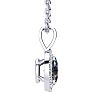 5/8 Carat Oval Shape Mystic Topaz Necklace  With Diamond Halo In 14 Karat White Gold, 18 Inches Image-2