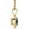 5/8 Carat Oval Shape Mystic Topaz Necklace  With Diamond Halo In 14 Karat Yellow Gold, 18 Inches Image-2