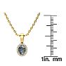 5/8 Carat Oval Shape Mystic Topaz Necklace  With Diamond Halo In 14 Karat Yellow Gold, 18 Inches Image-4