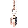5/8 Carat Oval Shape Mystic Topaz Necklace  With Diamond Halo In 14 Karat Rose Gold, 18 Inches Image-2
