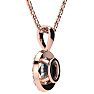 5/8 Carat Oval Shape Mystic Topaz Necklace  With Diamond Halo In 14 Karat Rose Gold, 18 Inches Image-3