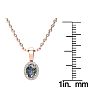 5/8 Carat Oval Shape Mystic Topaz Necklace  With Diamond Halo In 14 Karat Rose Gold, 18 Inches Image-4