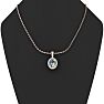 5/8 Carat Oval Shape Mystic Topaz Necklace  With Diamond Halo In 14 Karat Rose Gold, 18 Inches Image-5