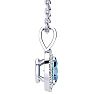 Aquamarine Necklace: Aquamarine Jewelry: 1/2 Carat Oval Shape Aquamarine and Halo Diamond Necklace In 14 Karat White Gold With 18 Inch Chain Image-2