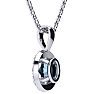Aquamarine Necklace: Aquamarine Jewelry: 1/2 Carat Oval Shape Aquamarine and Halo Diamond Necklace In 14 Karat White Gold With 18 Inch Chain Image-3