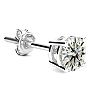 1 Carat Single Diamond Stud Earring In 14 Karat White Gold Image-1