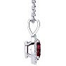 Garnet Necklace: Garnet Jewelry: 0.62 Carat Oval Shape Garnet and Halo Diamond Necklace In 14 Karat White Gold With 18 Inch Chain Image-2