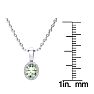 1/2 Carat Oval Shape Green Amethyst and Halo Diamond Necklace In 14 Karat White Gold With 18 Inch Chain Image-4