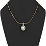 1/2 Carat Oval Shape Green Amethyst and Halo Diamond Necklace In 14 Karat Yellow Gold With 18 Inch Chain Image-5