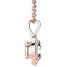 1/2 Carat Oval Shape Green Amethyst and Halo Diamond Necklace In 14 Karat Rose Gold With 18 Inch Chain Image-2
