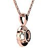 1/2 Carat Oval Shape Green Amethyst and Halo Diamond Necklace In 14 Karat Rose Gold With 18 Inch Chain Image-3