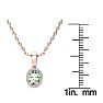 1/2 Carat Oval Shape Green Amethyst and Halo Diamond Necklace In 14 Karat Rose Gold With 18 Inch Chain Image-4