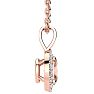 1/2 Carat Oval Shape Morganite Necklace with Diamond Halo In 14 Karat Rose Gold With 18 Inch Chain Image-2