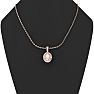 1/2 Carat Oval Shape Morganite Necklace with Diamond Halo In 14 Karat Rose Gold With 18 Inch Chain Image-5