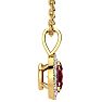 0.62 Carat Oval Shape Ruby and Halo Diamond Necklace In 14 Karat Yellow Gold With 18 Inch Chain Image-2