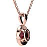 0.62 Carat Oval Shape Ruby and Halo Diamond Necklace In 14 Karat Rose Gold With 18 Inch Chain Image-3