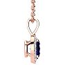 0.67 Carat Oval Shape Sapphire and Halo Diamond Necklace In 14 Karat Rose Gold With 18 Inch Chain Image-2