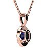 0.67 Carat Oval Shape Sapphire and Halo Diamond Necklace In 14 Karat Rose Gold With 18 Inch Chain Image-3
