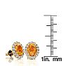 2.40 Carat Oval Shape Citrine and Halo Diamond Stud Earrings In 14 Karat Yellow Gold Image-4