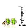 3 Carat Oval Shape Peridot and Halo Diamond Stud Earrings In 14 Karat Yellow Gold Image-4
