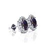 3 1/4 Carat Oval Shape Mystic Topaz and Halo Diamond Stud Earrings In 14 Karat White Gold Image-2
