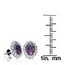 3 1/4 Carat Oval Shape Mystic Topaz and Halo Diamond Stud Earrings In 14 Karat White Gold Image-4