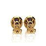 3 1/4 Carat Oval Shape Mystic Topaz and Halo Diamond Stud Earrings In 14 Karat Yellow Gold Image-3