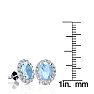 Aquamarine Earrings: Aquamarine Jewelry: 2 1/2 Carat Oval Shape Aquamarine and Halo Diamond Stud Earrings In 14 Karat White Gold Image-4