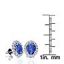 2.90 Carat Oval Shape Tanzanite and Halo Diamond Stud Earrings In 14 Karat White Gold Image-4