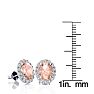 2-1/2 Carat Oval Shape Morganite Earrings and Diamond Halo In 14 Karat White Gold Image-4