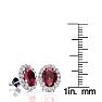 3.40 Carat Oval Shape Ruby and Halo Diamond Stud Earrings In 14 Karat White Gold Image-4