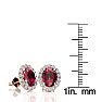 3.40 Carat Oval Shape Ruby and Halo Diamond Stud Earrings In 14 Karat Rose Gold Image-4