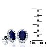 3 1/2 Carat Oval Shape Sapphire and Halo Diamond Stud Earrings In 14 Karat White Gold Image-4