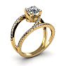 1.50 Carat Open Band Engagement Ring In 14K Yellow Gold Image-2