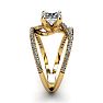 1.50 Carat Open Band Engagement Ring In 14K Yellow Gold Image-3
