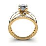 1.50 Carat Open Band Engagement Ring In 14K Yellow Gold Image-4