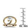 1.50 Carat Open Band Engagement Ring In 14K Yellow Gold Image-5