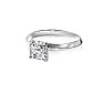 1 Carat Cushion Diamond Solitaire Engagement Ring in 14 Karat White Gold. Diamond Is Off-Color, Eye-Clean.  CLOSEOUT Image-2