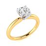 3/4 Carat Cushion Cut Diamond Solitaire Engagement Ring In 14K Yellow Gold Image-2
