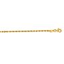 14 Karat Yellow Gold 2.25mm 20 Inch Solid Diamond Cut Rope Chain