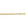 14 Karat Yellow Gold 4.0mm 7 Inch Solid Diamond Cut Rope Chain Image-1