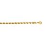14 Karat Yellow Gold 4.0mm 8 Inch Solid Diamond Cut Rope Chain Image-1