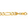 14 Karat Yellow Gold 7.0mm 24 Inch Diamond Cut Classic Figaro Chain Image-1
