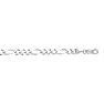 14 Karat White Gold 6.0mm 8 Inch Diamond Cut Classic Figaro Chain Image-1