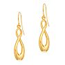 14 Karat Yellow Gold 1.25 Inch Shiny Infinity Drop Earrings Image-1